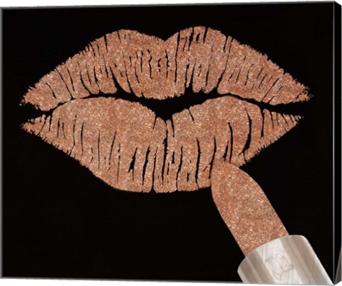 Framed Rosegold Kiss Print