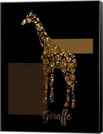 Framed 1 Gold Giraffe Print