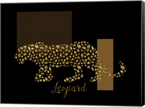 Framed 2 Golden Leopard Print