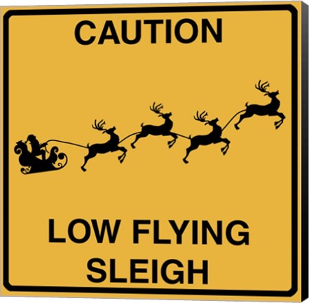 Framed Low Flying Sleigh Print