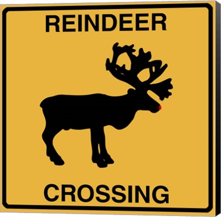 Framed Reindeer Crossing Print