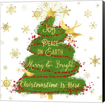Framed Joy Christmas Tree Print