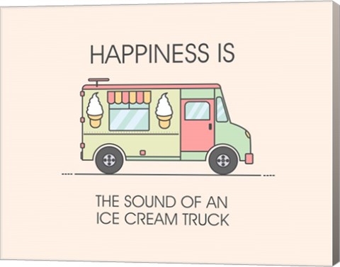 Framed Ice Cream Truck Green Print