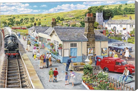 Framed Village Station Print