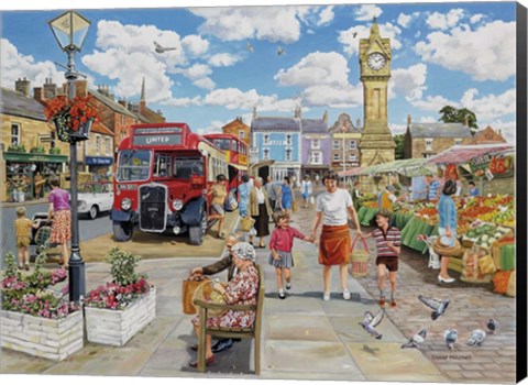 Framed Arriving In Market Square Print