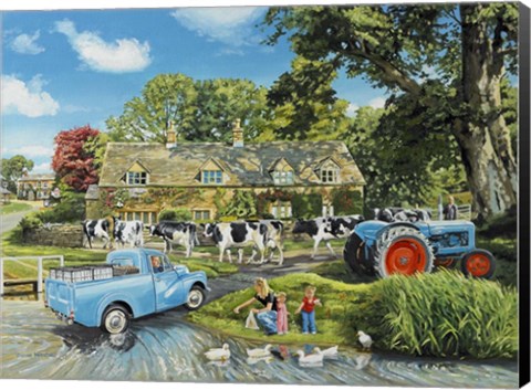 Framed Crossing The Ford Print