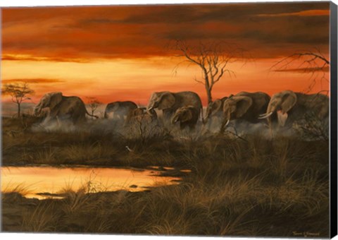 Framed Sunset River Crossing Print