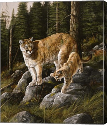 Framed Mother and Child (Mt. Lions) Print