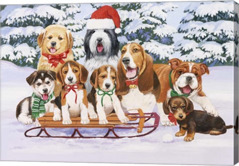 Framed Sled Dogs Print