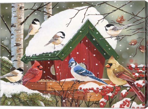 Framed Wintry Feast Print