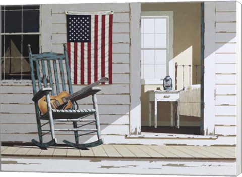 Framed Rocking Chair With Guitar Print