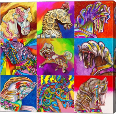 Framed Carousel Ponies Print