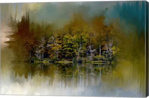 Framed Abstract Summer Lake Print