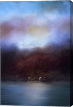 Framed Fishing At Dawn Print