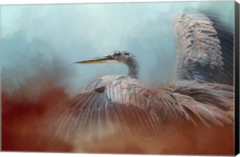 Framed Emerging Heron Print