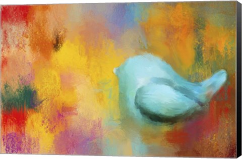 Framed Abstract Bluebird of Happiness Print