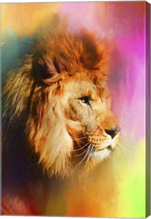 Framed Colorful Expressions Lion Print