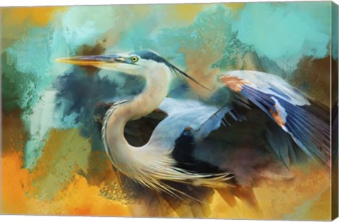 Framed Colorful Expressions Heron Print