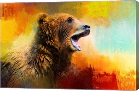 Framed Colorful Expressions Grizzly Bear 2 Print