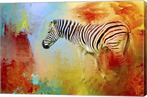 Framed Colorful Expressions Zebra Print