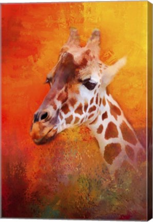 Framed Colorful Expressions Giraffe Print