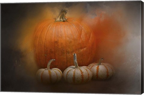 Framed Pumpkins In October Print