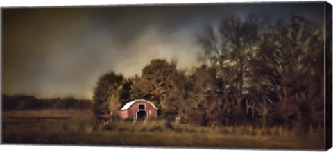Framed Red Barn Welcomes Autumn Print