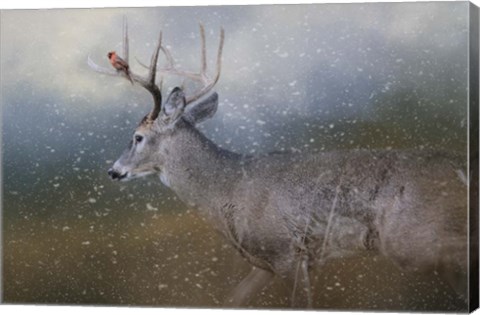 Framed HitchHiker In The Snow Storm Print