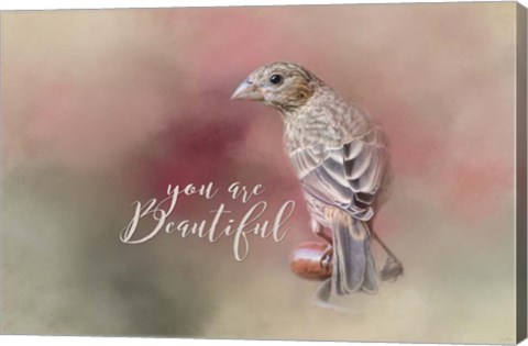 Framed You Are Beautiful with words Print