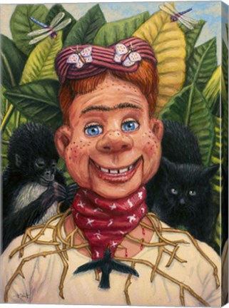 Framed Howdy Frida Doody with Thorns Print