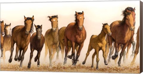 Framed Running Horses Print