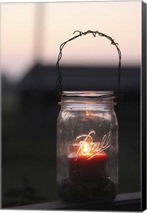 Framed Candle in a Mason Jar Print