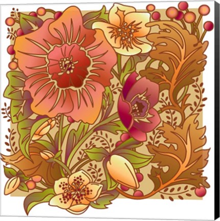 Framed Fall Flowers I Print