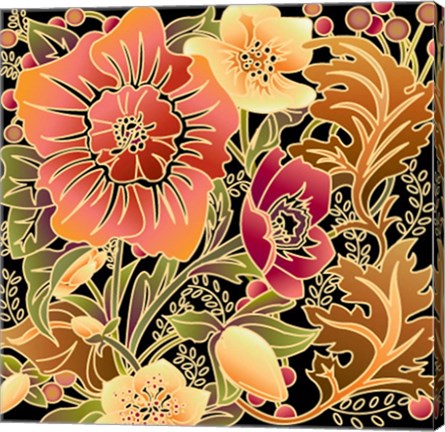 Framed Fall Flowers II Print