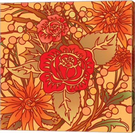 Framed Red Rose Square Print