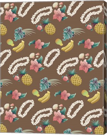 Framed Hawaiian Brown Pattern Print