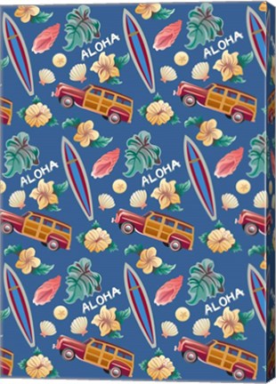 Framed Woody-Surfboard Print