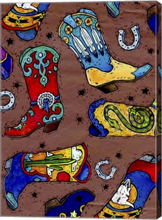 Framed Cowboy Boot Print