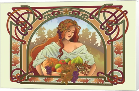 Framed Fall Nouveau Print