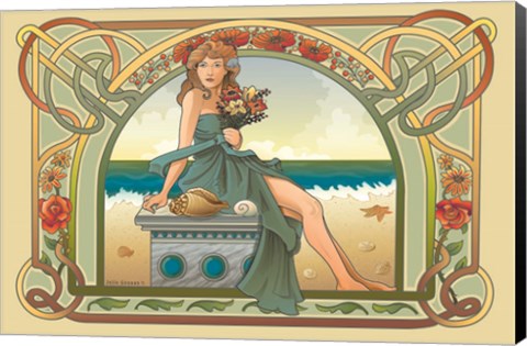 Framed Summer Nouveau Print