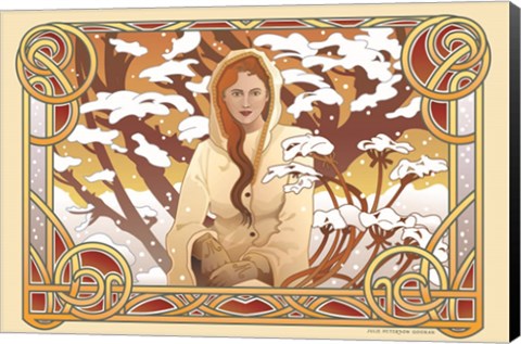 Framed Winter Nouveau Print