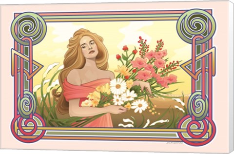 Framed Spring Nouveau Print