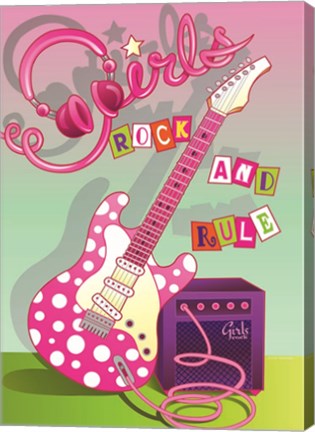Framed Girls Rock and Rule Print