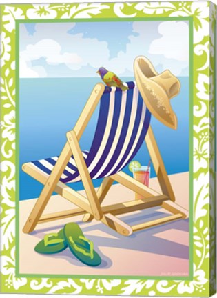 Framed Summer Day (green border) Print