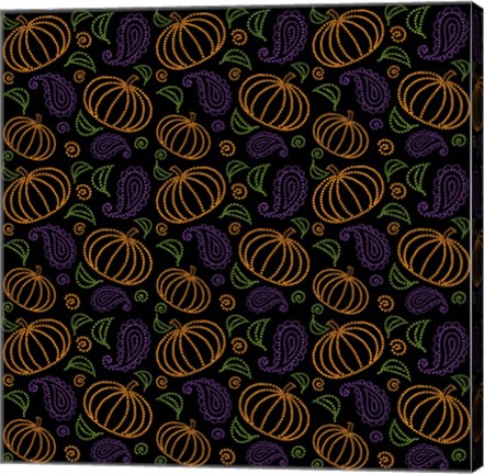 Framed Paisley Pumpkin Pattern Print