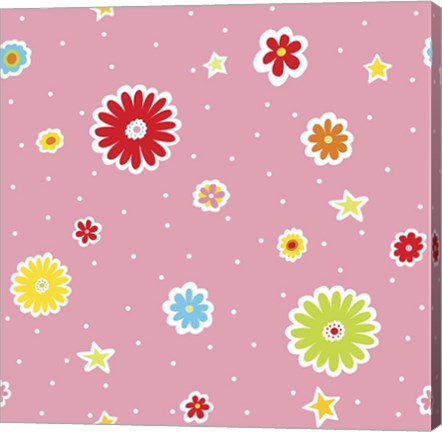 Framed Summer Flowers and Stars II Print
