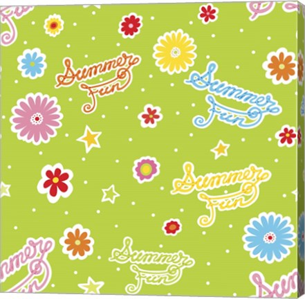 Framed Summer Fun I with Letters Print