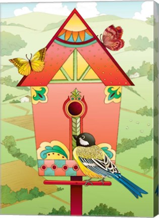 Framed Country Birdhouse Print