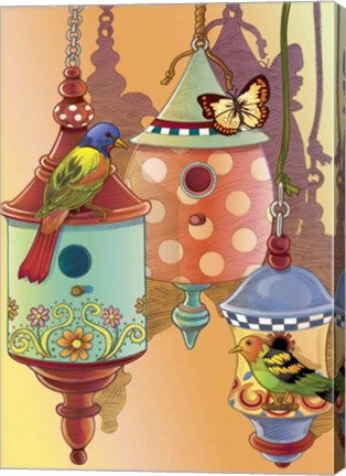 Framed Sunset Birdhouse Print