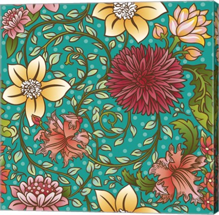 Framed Floral Swirl Print